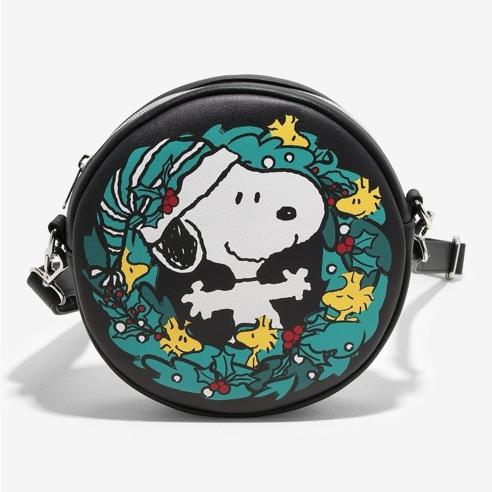 Loungefly Peanuts Snoopy Holiday Wreath Crossbody Bag
